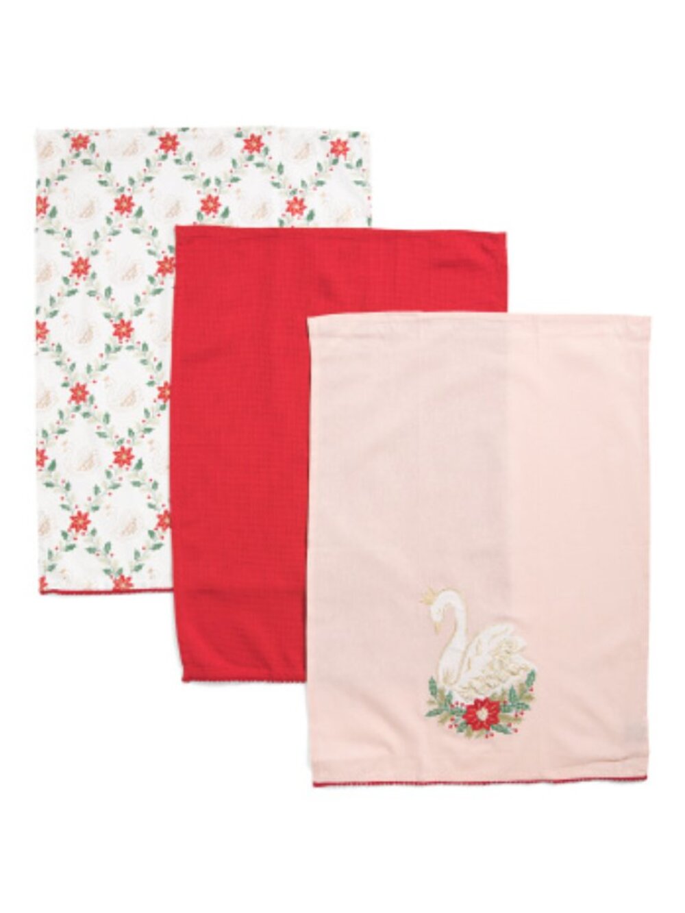 NWT Tahari SET OF 3 SWAN KITCHEN TOWELS SET OF 3